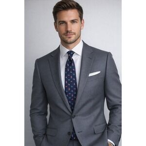 Golden Wreath‎ Neckwear Tie Blue Santa Candy Cane Tree Made Is USA